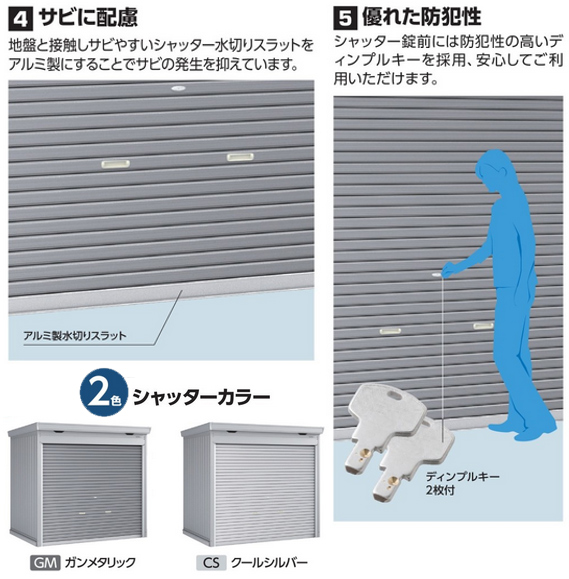 イナバ物置　シャッター式物置ドマール　FF-2214HY　床付タイプ